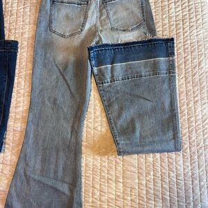 Two-Tone Flare Women Jeans